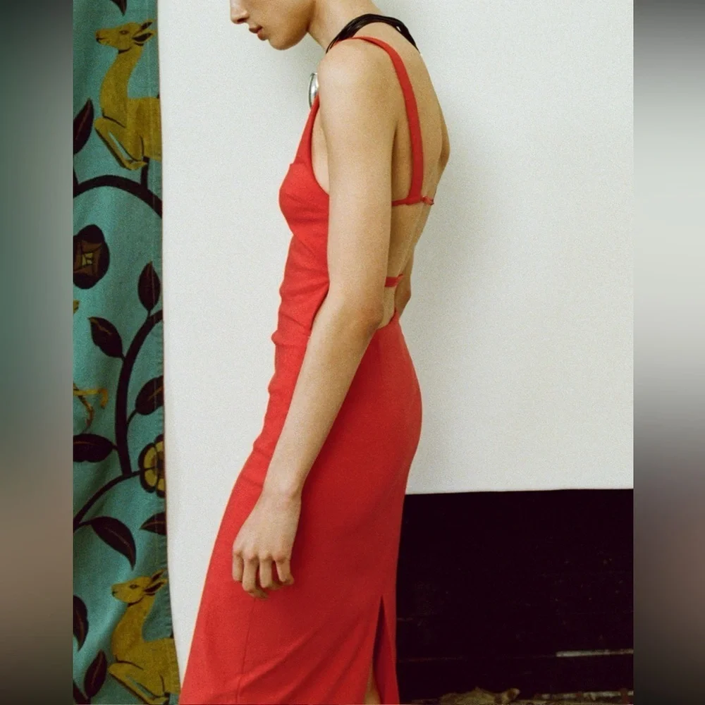 NWT Zara open back midi dress - Picture 3 of 7